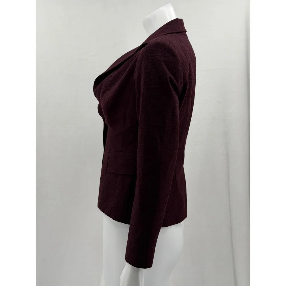 White House Black Market Blazer Womens 2P Burgundy Stretch Office Career Work